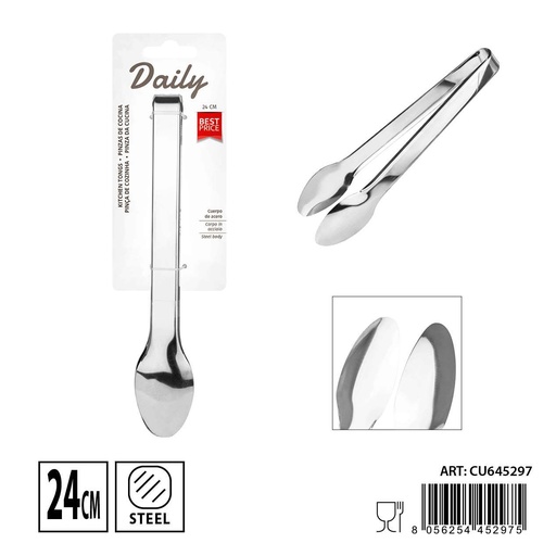 [0239132] Pinza de cocina multifuncional de acero inoxidable 24x4 cm - Utensilios de cocina