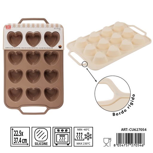 [0233928] Molde de silicona para corazones 12x22.5x37.4 cm - Utensilios de repostería
