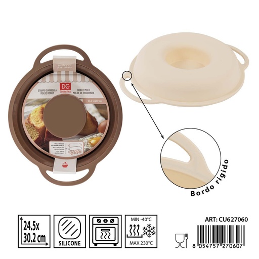 [0233934] Molde de silicona para donuts 24.5x30.2 cm - Utensilios de repostería