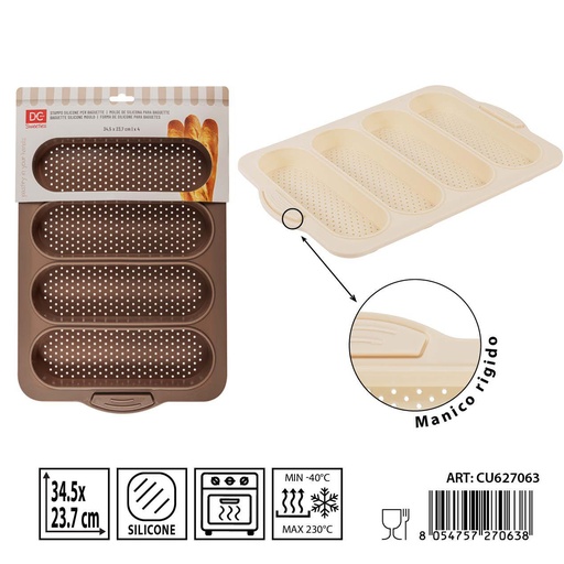 [0233937] Molde de silicona para baguette 34.5x23.7 cm - Utensilios de repostería