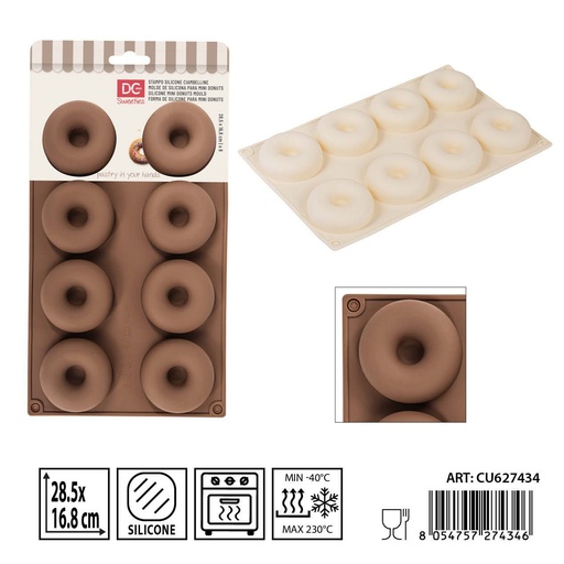 [0237706] Molde de silicona para rosquillas 28.5x16.8 cm - Utensilios de repostería y moldes