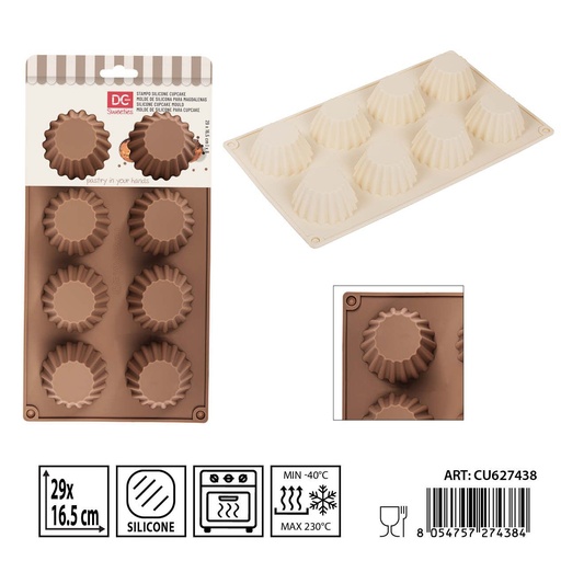 [0237710] Molde de silicona para magdalenas 29x16.5x3 cm - Utensilios de repostería y moldes para hornear