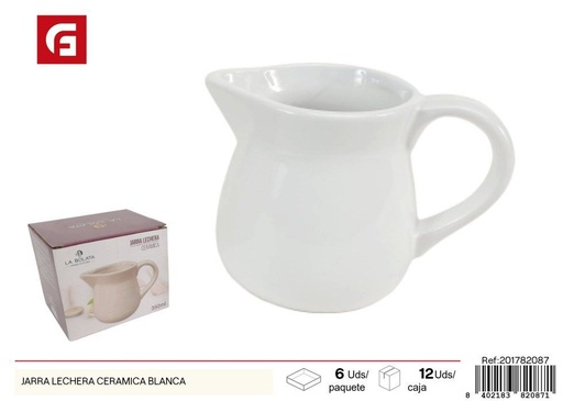 [201782087] Jarra lechera de cerámica blanca - Vidrio y Cerámica para cocina