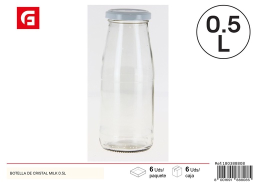 [180388808] Botella de cristal Milk 0.5L - Envases de vidrio