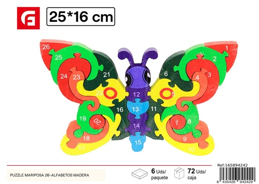 [165894242] Puzzle de madera mariposa 26 - Juguetes educativos