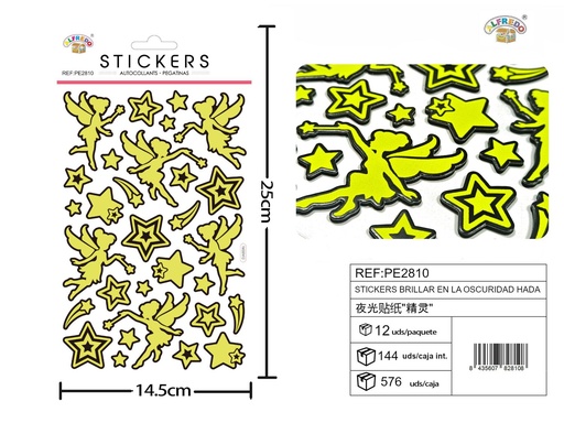 [PE2810] Stickers brillar en la oscuridad hada 14.5x25 cm - Artículos decorativos 