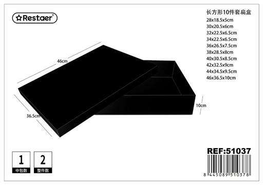 [51037] Caja plana de papel 10 piezas 46x36.5x10 cm - Artículos de regalo y embalaje