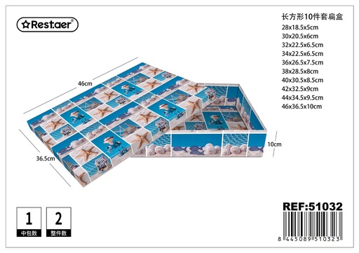 [51032] Caja plana de papel 10 piezas 46x36.5x10 cm - Artículos de regalo y embalaje