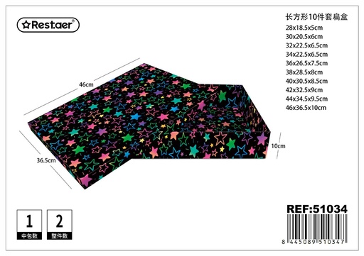 [51034] Caja plana de papel 10 piezas 46x36.5x10 cm - Artículos de regalo y embalaje