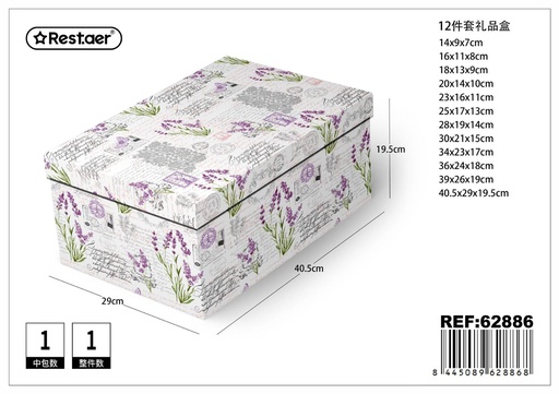 [62886] Caja de papel 12 piezas 40.5x29x19.5 cm - Artículos de regalo y set de cajas