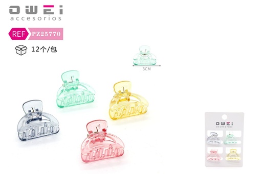 [8428947257707] Pinza 3cm 4 piezas 12 unidades PZ25770 - Accesorios para el cabello