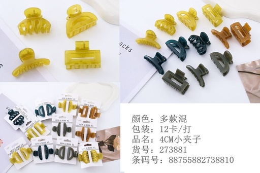 [8875588738810] Pack de 2 pinzas de pelo 12 unidades 273881 N.B - Accesorios para el cabello