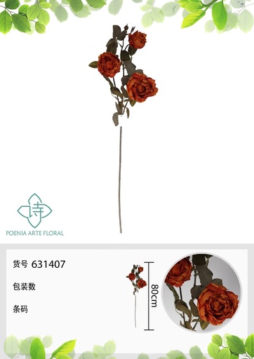 [631407NARANJA] Ramo de peonía artificial 80 cm - Flores decorativas