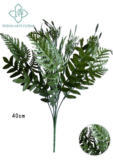 [630593-630673绿色] Ramo de hojas de árbol artificial - Adornos decorativos
