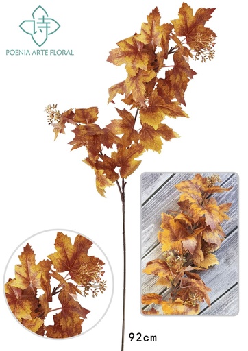 [630323枫叶黄] Ramo decorativo de hojas de uva amarillas - Varas decorativas