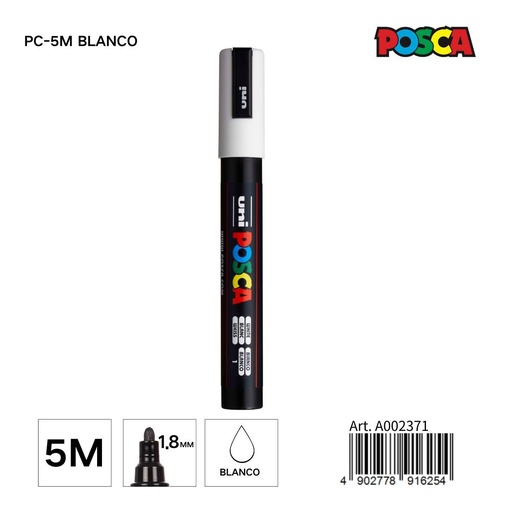 [A002371] Marcador POSCA blanco 1.8MM - Artículos de papelería y manualidades