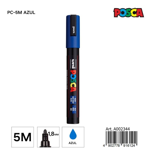 [A002344] Marcador POSCA 1.8MM PC-5M Azul - Material de papelería y marcadores
