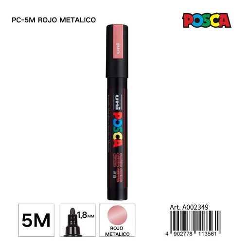 [A002349] Marcador POSCA 1.8MM PC-5M Rojo Metálico - Material de papelería y marcadores