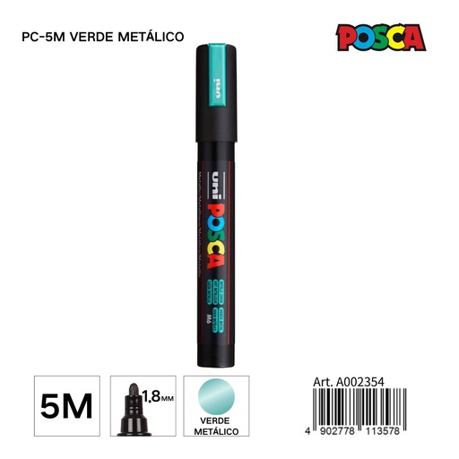 [A002354] Marcador POSCA 1.8MM PC-5M Verde Metálico - Material de papelería y marcadores