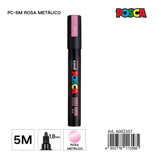 [A002357] Marcador POSCA 1.8MM PC-5M Rosa Metálico - Material de papelería y marcadores