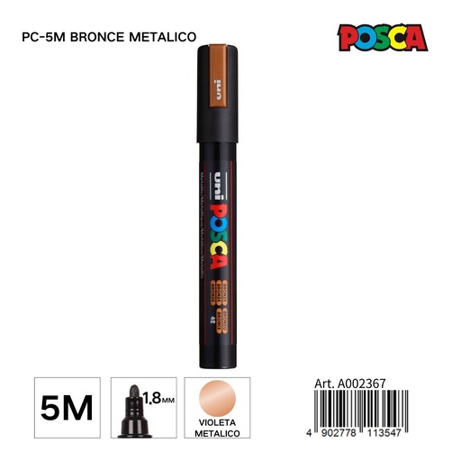 [A002367] Marcador POSCA 1.8MM PC-5M Bronce Metálico - Material de papelería y marcadores