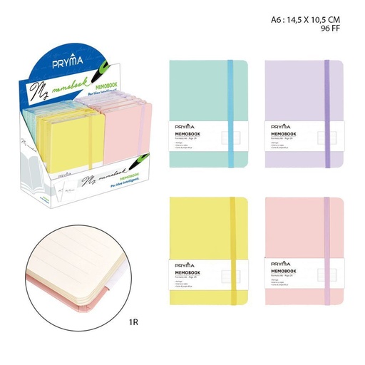 [0216106] Libreta A6 1R color pastel 96 hojas - Papelería y cuadernos