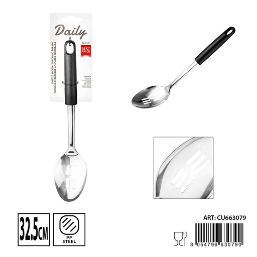 [0239899] Cucharón perforado de acero inoxidable 32.5x7.2cm - Utensilios de cocina