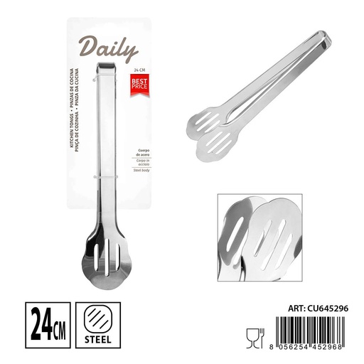 [0239131] Pinza de cocina multfunción de acero inoxidable 24x5.3cm - Utensilios de cocina
