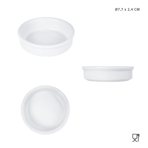 [0227706] Bol de porcelana D7.7xH2.4cm blanco - Accesorios de mesa