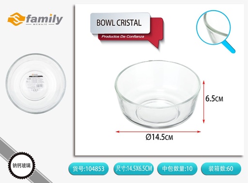 [104853] Bowl de cristal SJ6 6 pulgadas - Utensilios de mesa