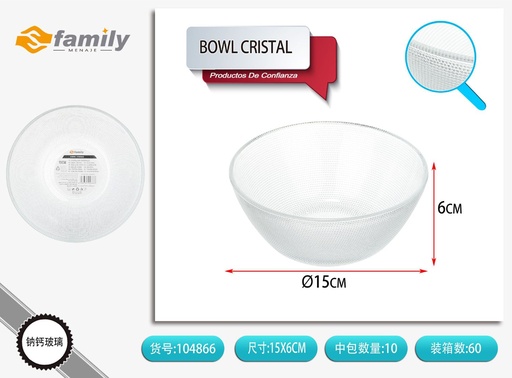 [104866] Cuenco de cristal SJ-6B de 6 pulgadas con diseño de perlas - Platos y bandejas de vidrio