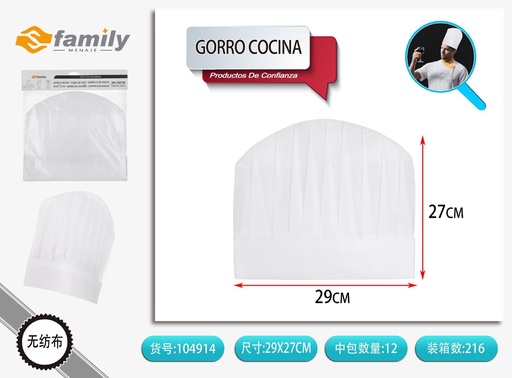 [104914] Gorro de cocina alto 29x27cm 2 piezas - Accesorios de cocina