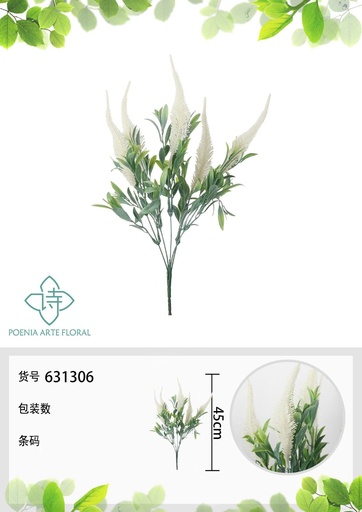 [631306BLANCO] Ramo de flor de narciso europeo de 5 cabezas de 45cm - Novedades
