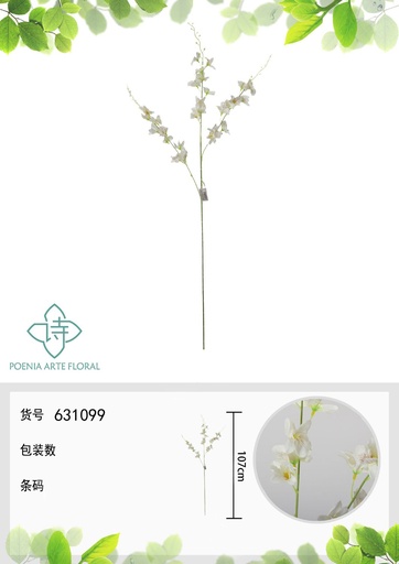 [631099白] Ramo de flor artificial de orquídea de 107cm - Decoración de flores