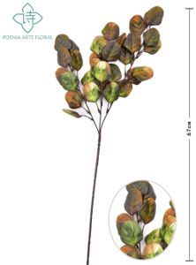 [8435588852178草绿] Ramo de flor artificial con 3 ramas de hojas delgadas coloreadas - Decoración de flores