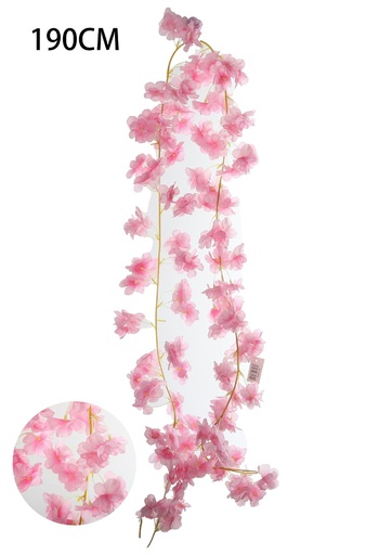 [631265-深粉] Ramo decorativo de flores de cerezo 190 cm - Guirnalda decorativa