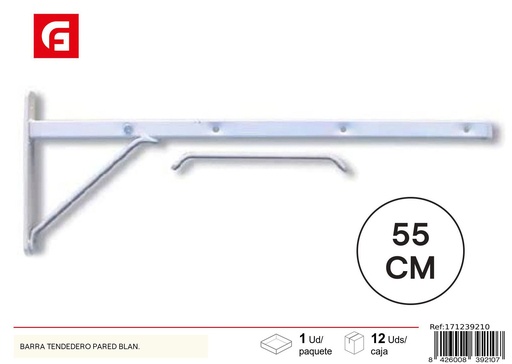 [171239210] Barras tendedero de pared blanca - Estanterías y accesorios de baño