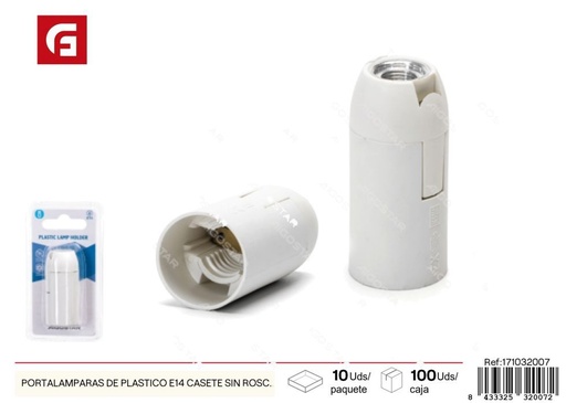 [171032007] Portalámparas de plástico E14 sin rosca - Accesorios eléctricos