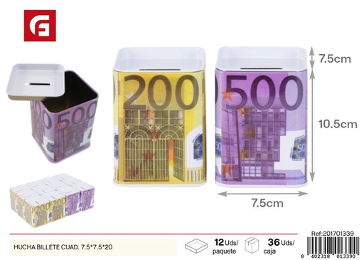 [201701339] Hucha para billetes cuadrada 7.5*7.5*20 cm - Accesorios decorativos para el hogar