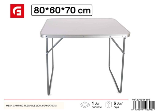 [200956398] Mesa de camping plegable Lidia 80x60x70 cm - Muebles y camping