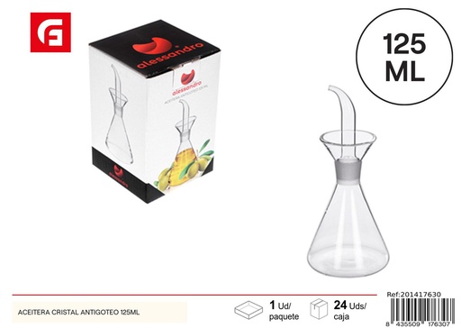 [201417630] Aceitera de cristal antigoteo 125 ml - Accesorios de cocina