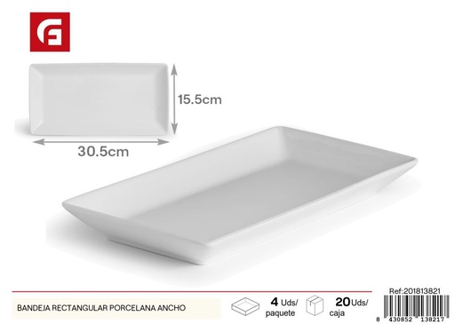 [201813821] Bandeja rectangular de cerámica ancho - Vajilla y decoración