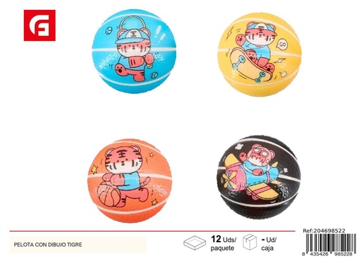 [204698522] Pelota con dibujo de tigre - Juguete divertido para niños