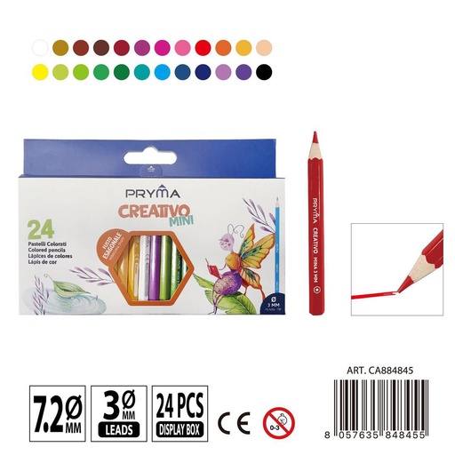 [0235719] Mini lápices de colores creativos 24 PZ - Utilidad y colorido