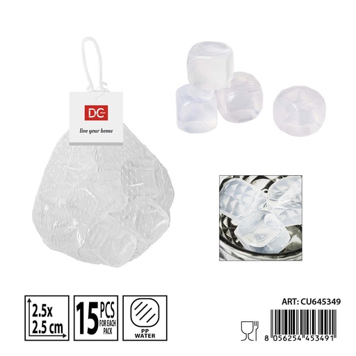 [0239082] Cubitos de hielo reutilizables 15 PZ 2.5 cm - Para bebidas frías