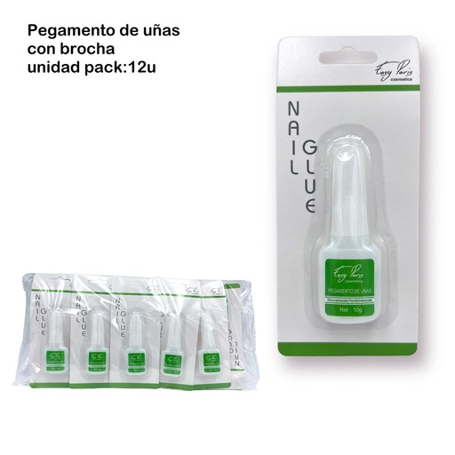 [0416032] Pegamento para uñas con pincel 10g 12/U - Aplicación fácil