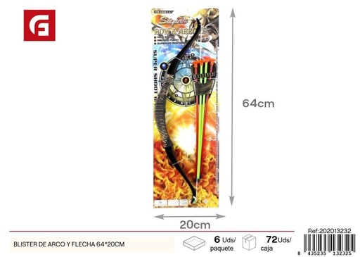 [202013232] Blister de arco y flecha 64*20 cm - Juguetes y juegos de tiro
