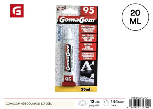 [155215791] Goma Gom N95 cola poli exp 20 piezas - Material para manualidades