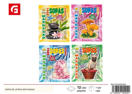 [202400402] Sopas de letras 320 páginas - Material escolar y libros