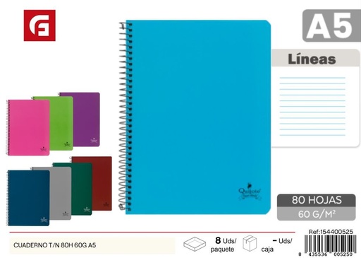 [154400525] Cuaderno T/N 80H 60g A5 - Material escolar